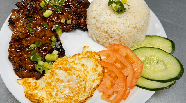 Broken Rice with Pork Chop & Egg / Cơm Tấm Sườn Chà.