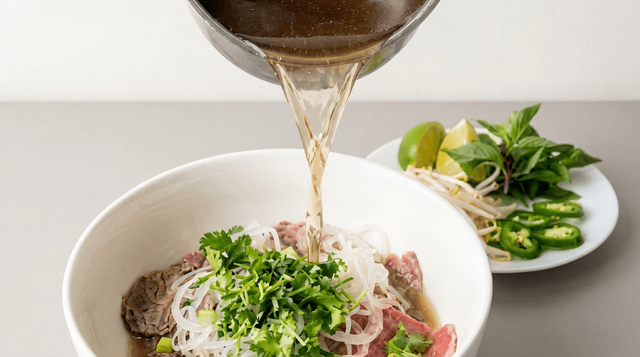 Pho with Rare Steak and Brisket / Phở Tái Nạm.