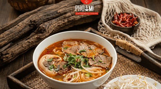 Beef Noodle Soup with Brisket & Pork Shank / Bún Bò Huế Nạm, Giò Heo.