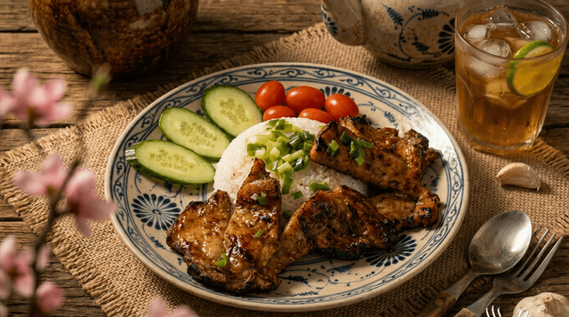 Broken Rice with Pork Chop / Cơm Tấm Sườn.